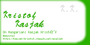 kristof kasjak business card